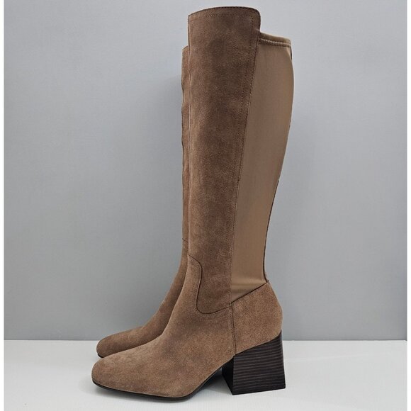 Blondo Tenor Tall Knee High Boot Womens 11 Tan Suede Waterproof Block Heel NEW - Picture 14 of 14